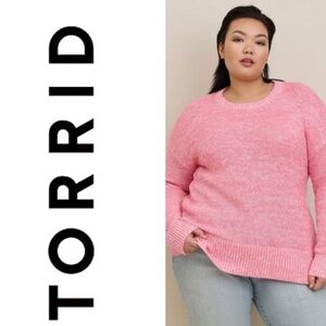 NWT TORRID Pullover Drop Shoulder Sweater Baby Pink Size 00/Medium Large
